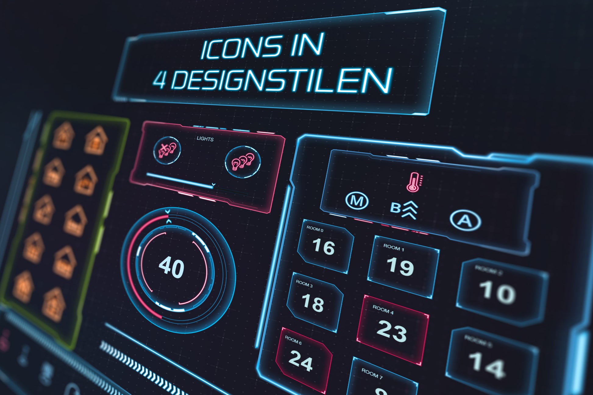 Vier Stile des Icon-Set NEO Star für den AIO CREATOR NEO