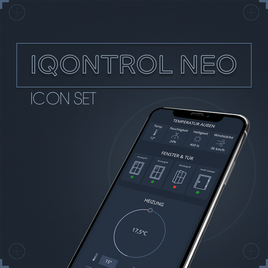 Beispiele einer Oberflächen  des Icon-Set IQONTROL NEO für den AIO CREATOR NEO
